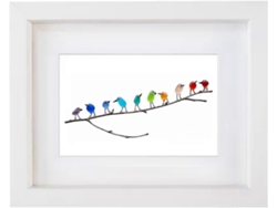 Decoración de pared con pájaros marinos arcoíris: el regalo perfecto para Navidad, cumpleaños y Halloween.