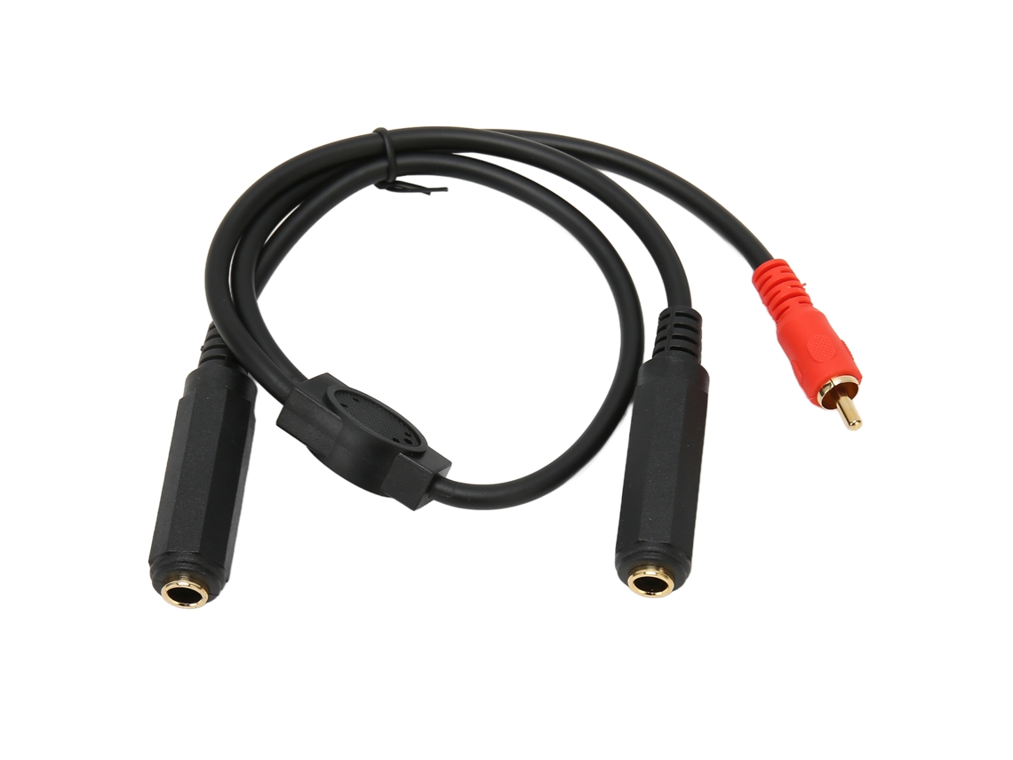 Cable Divisor En Y Chapado En Oro De 6,35 Mm Hembra A 6,35 Mm Hembra Y Rca Macho, 50 Cm