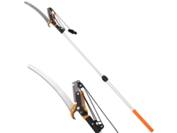 Sierra de poda telescópica 2 en 1 de 135-199 cm para ramas altas - Herramienta de jardinería naranja