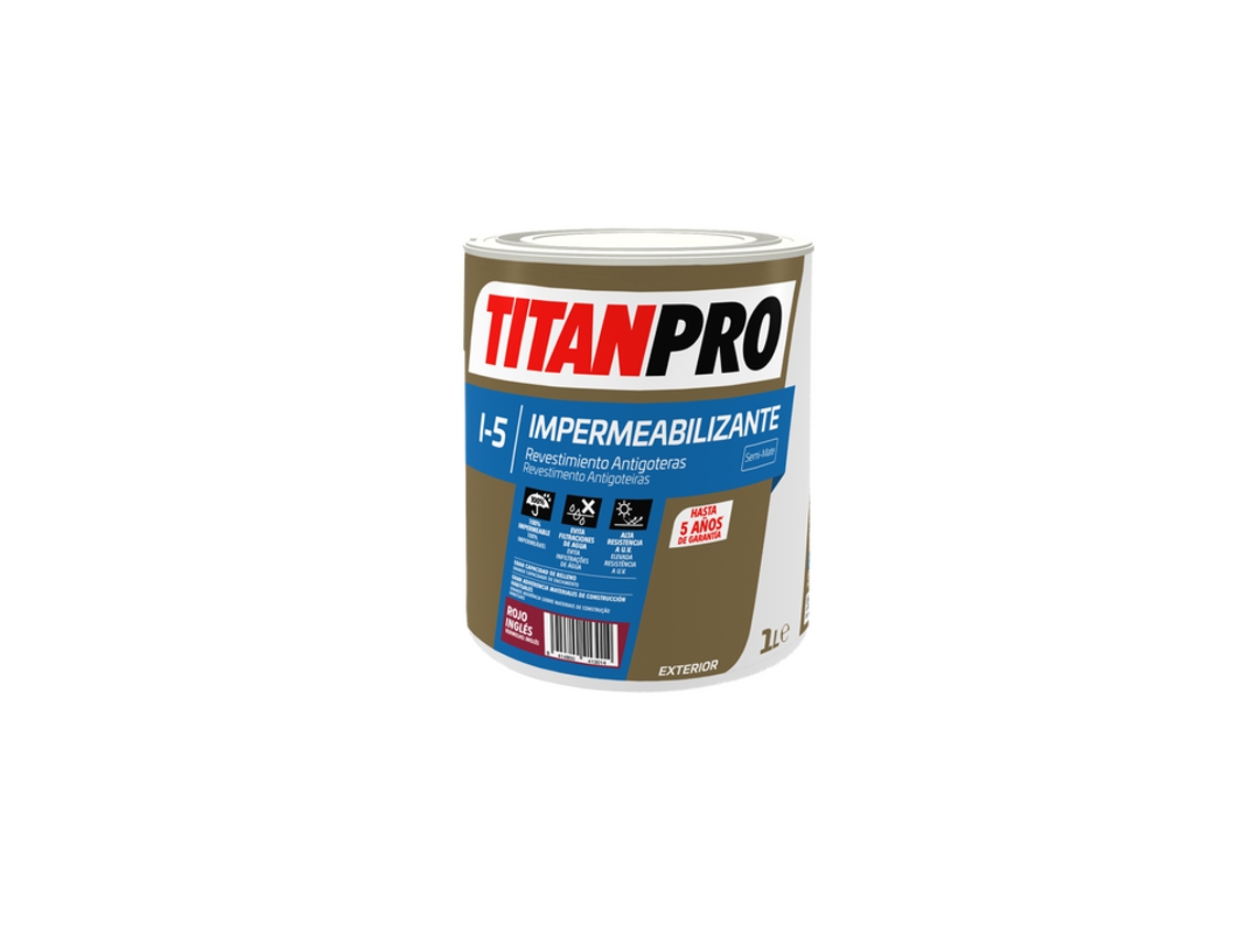 Titanpro I-5 Revestimiento Antigoteo Rojo Inglés 1L TITAN