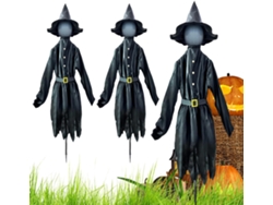 Decoración De Jardín Para Halloween 3 Brujas Luminosas Con Estacas, Accesorio De Terror Para Las Fiestas, Al Agua, 150