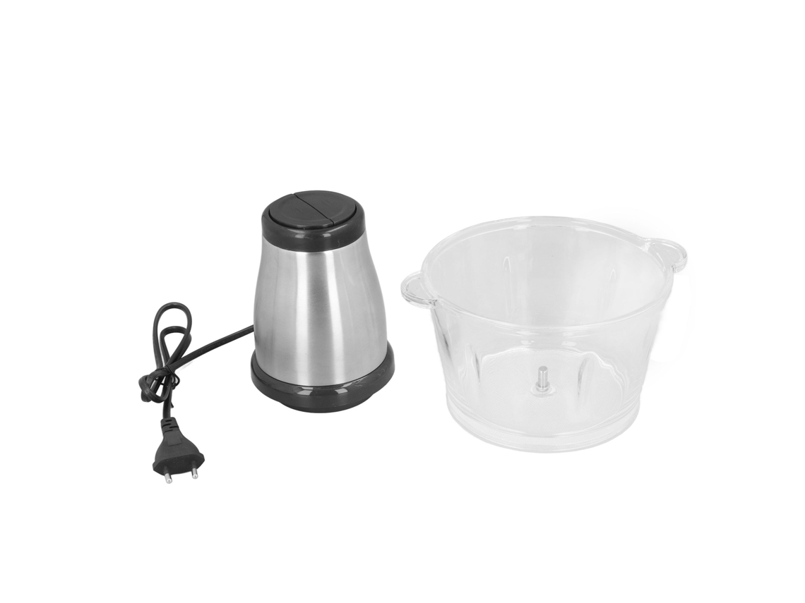 Picadora de carne eléctrica multifuncional con recipiente de vidrio, 2 l, acero inoxidable, estándar UE 220 V