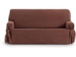 Funda de Sofá 2 Plazas EYSA Mid con Lazos (110 x 70 x 180 cm - Poliéster y Algodón - Naranja)