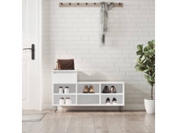 Mueble Zapatero | Armario Zapatero Madera Contrachapada Blanco Brillo 102x36x60 Cm