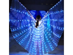 Alas de mariposa LED danzantes con iluminación, varilla telescópica blanca