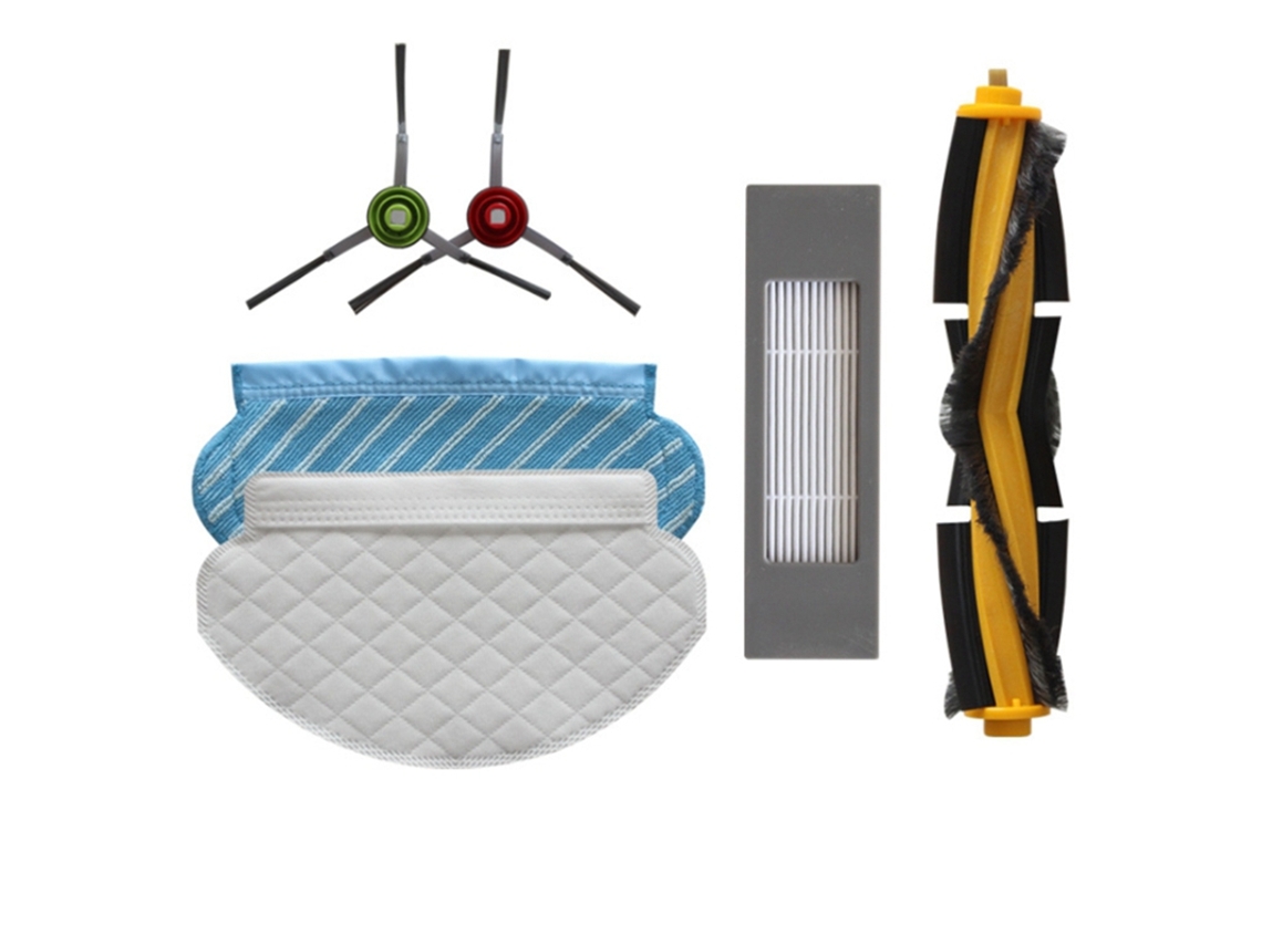 Ajuste para Ecovacs Deebot Ozmo 950 cepillo lateral de rodillo filtro paño de mopa Kit piezas de limpiador al vacío esponjas cepillo de limpieza