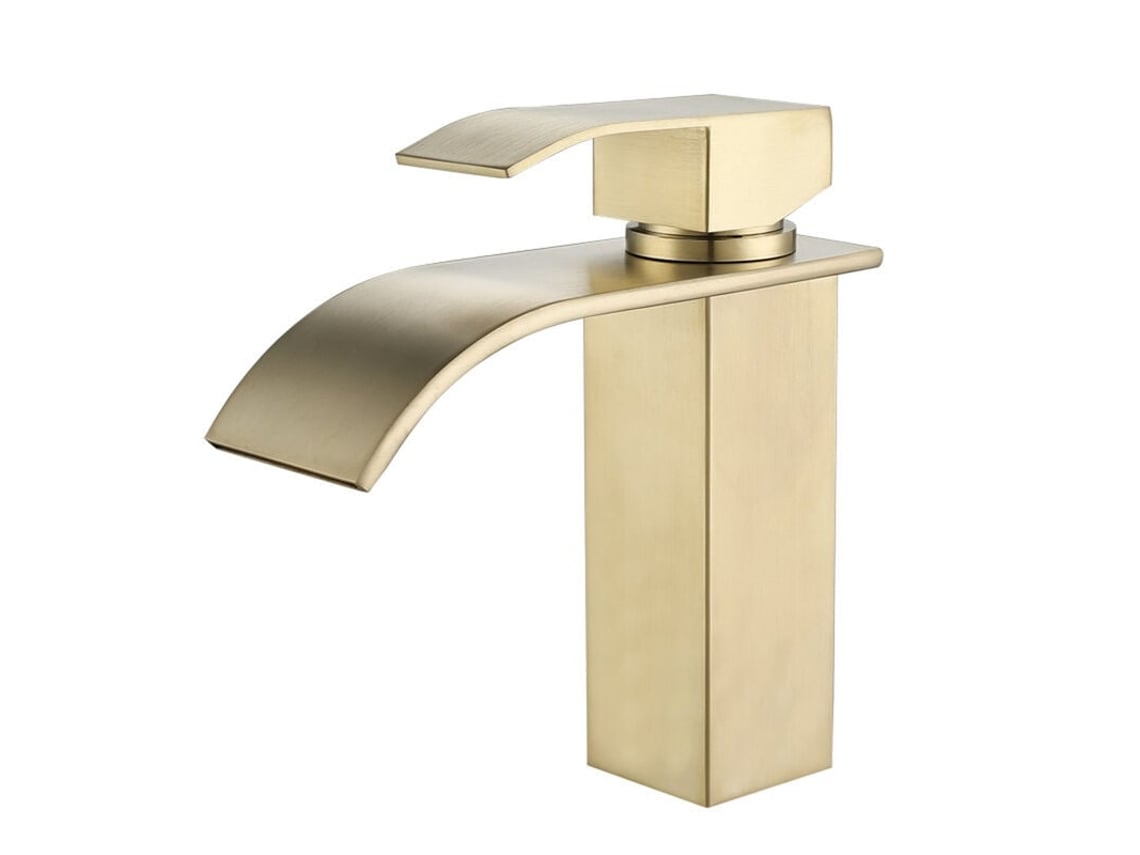 Torneira De Lavatório Cascata Dourada, Design Moderno Relavaev