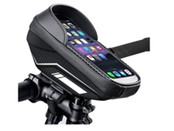 Bolsa para manillar de bicicleta resistente al agua FACPOET con orificio para auriculares.