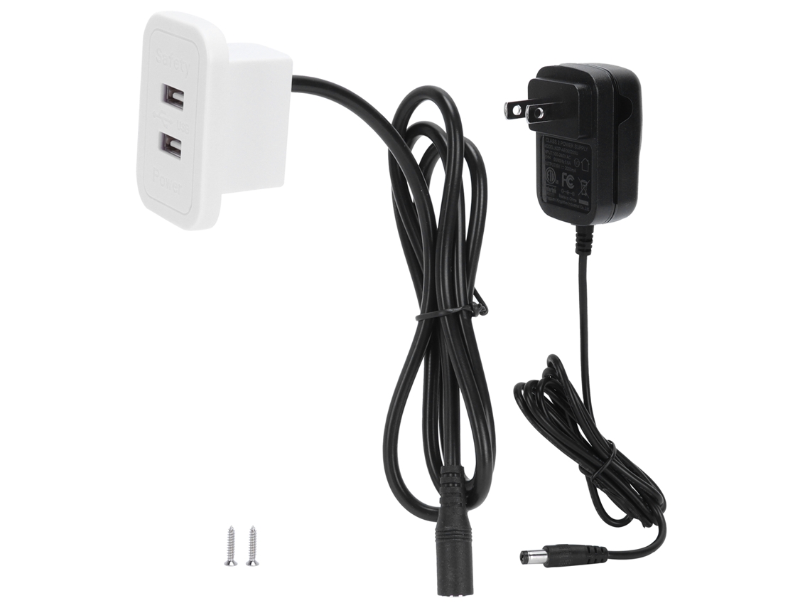 Cargador de sillón con 2 puertos USB, 5V 2A, blanco, 100-240V