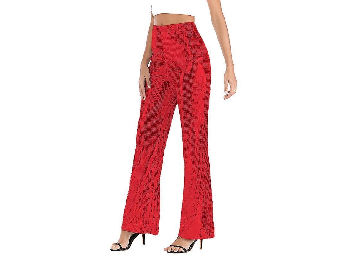 2026-leggings De Metal Brillante Con Pierna Campana Para Mujer, Pantalones Altos Sexy De Moda Retro