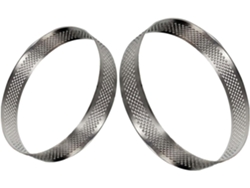 Aros Perforados Para Tartaletas De 2 Piezas, Moldes De Repostería Antiadherentes Y Duraderos De Acero Inoxidable.