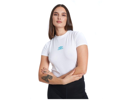 Camiseta de Mujer para Fútbol UMBRO Fitted Crop Blanco (L)