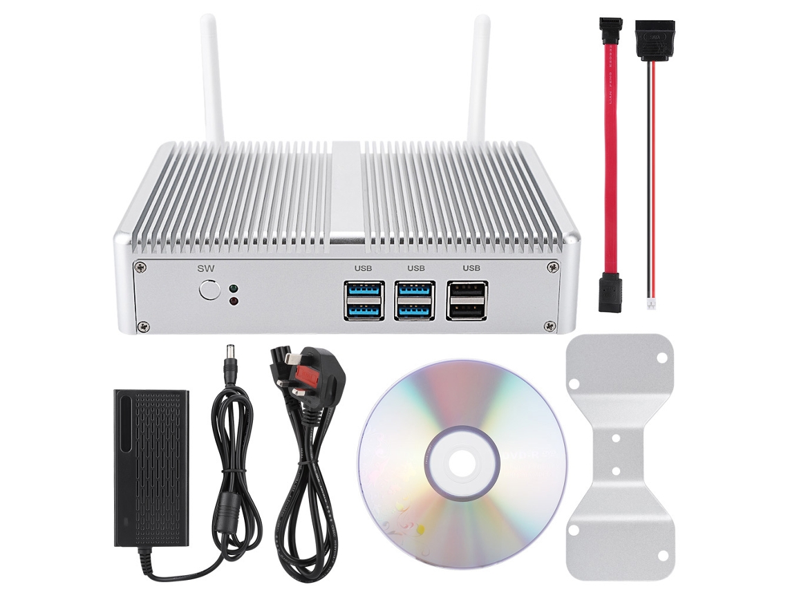 Mini PC Host H2 I7 5500u, 8 GB de RAM, 1 TB de SSD con 1 orificio indicador de luz dorada