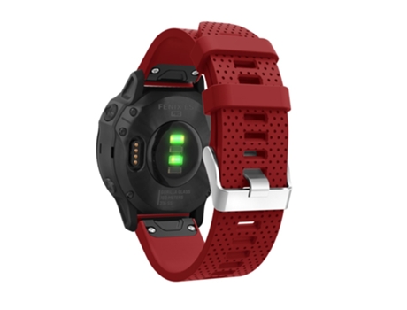 Correa de Silicona con hebilla plateada para Garmin Fenix 7S/6S/6S Pro/5S/5S Plus/Instinct 2S - tinto