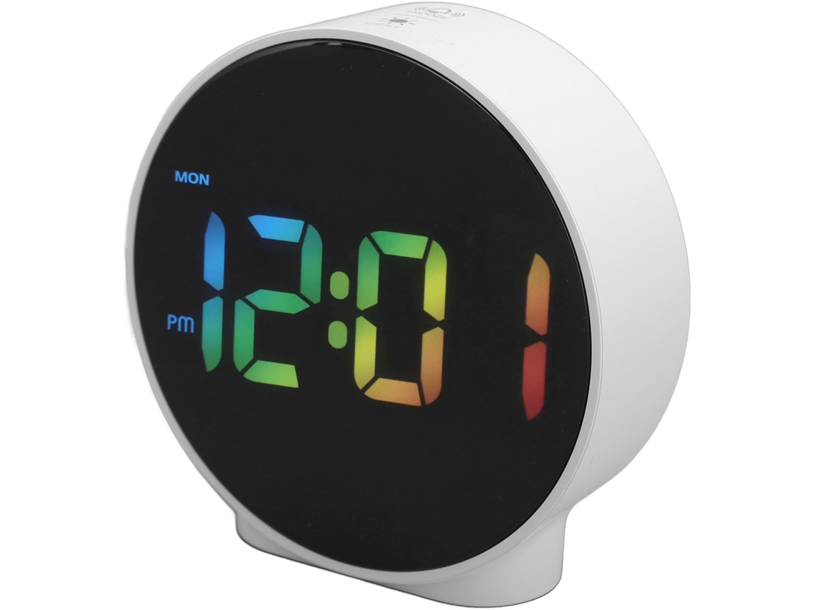 Reloj despertador, innovador reloj despertador eléctrico LED multifuncional de 4 pulgadas, 3 niveles de brillo, Al Gokoco