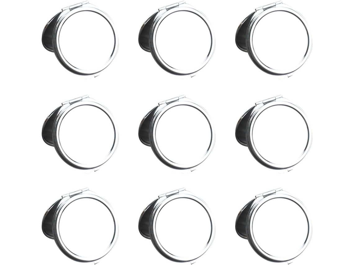 Miroir Cosmétique Compacto Rond Double Face En Verre, De Maquillage Portátil Pliable Para Paquet À...