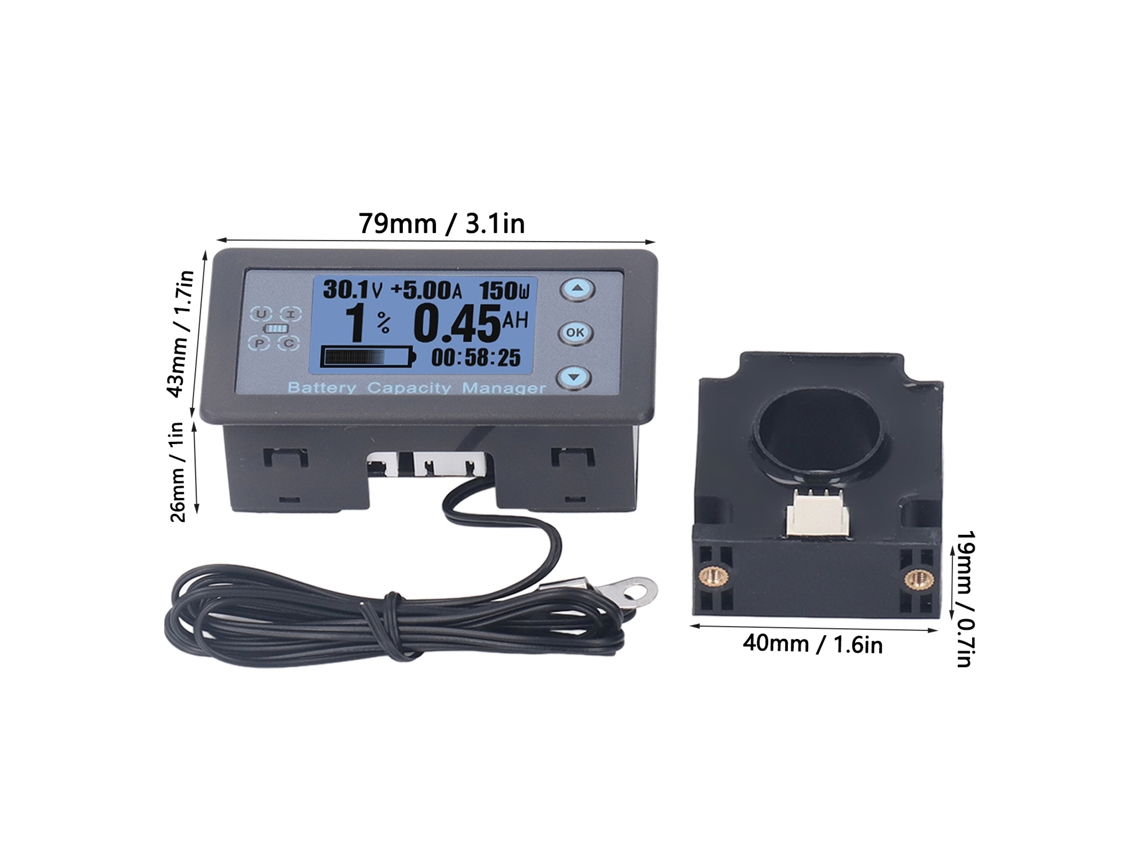 2026as-monitor De Batería Bluetooth De Alta Precisión Con Lcd: Voltaje, Corriente Y Capacidad Va9510