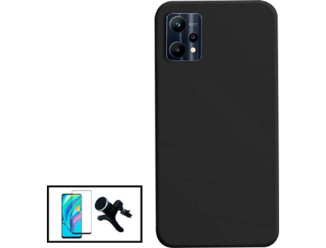 Kit Carcasa + Protector de Pantalla + Soporte Realme 9 Pro GIFT4ME Negro