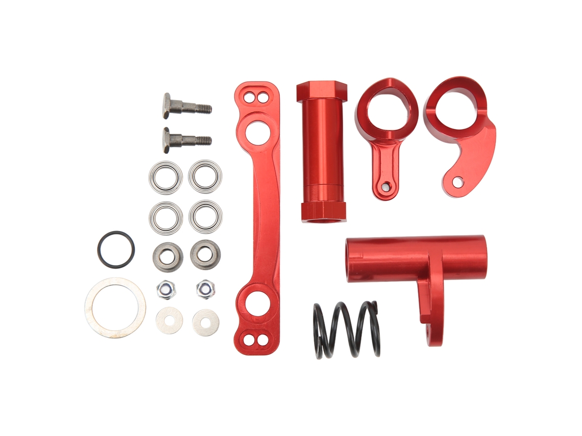 Conjunto de dirección RC de aleación de aluminio de alta resistencia 2026 para coches RC Arrma 1/7 1/8 Rojo