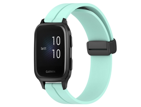 Correa de reloj inteligente para Garmin Venu Sq 2 Music 20 mm Cierre magnético de silicona de color sólido (verde azulado)