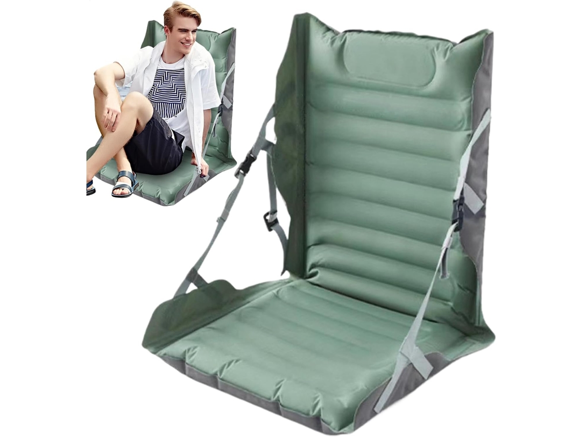 Coj N Inflable Para Asiento Plegable Con Respaldo Suelo Ideal Pesca Camping Senderismo Viajes Y Estadios Ligero Port Til