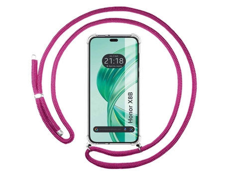 Funda con Cordón Fucsia para Honor X8B TUMUNDOSMARTPHONE Silicona Rosa