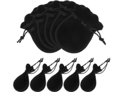 Bolsitas Terciopelo Negro Resistentes Desgaste Cordón Joyas Juego 10 Portátiles Dulces Recuerdos Fiesta Al