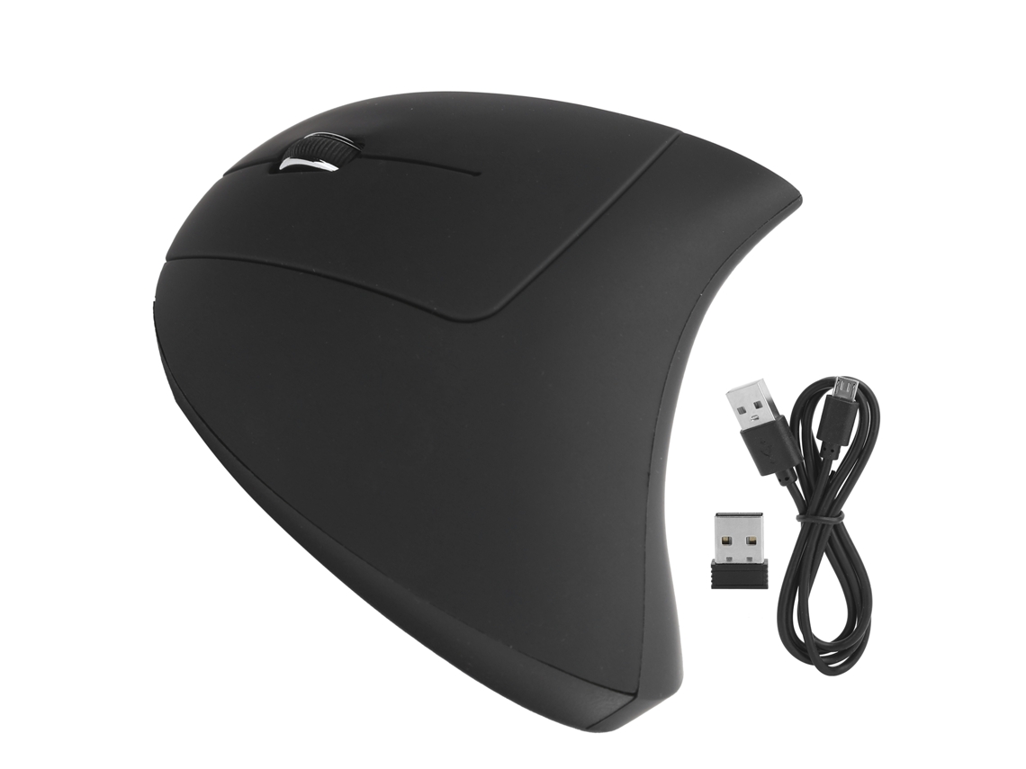 Mouse Canhoto Sem Fio Vertical Ergonômico 800/1200/1600dpi Óptico Carregável Para Windows 8/10