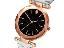 Reloj De Pulsera De Cuarzo Para Mujer Con Esfera Estrellada, Brazalete De Acero Plateado, Informal Y Elegante.