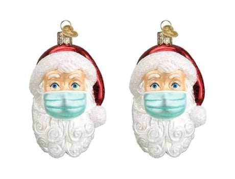 2 uds colgante de máscara de Papá Noel, adornos de árbol de Navidad colgante de árbol de Navidad adornos de árbol de Navidad regalos de Navidad