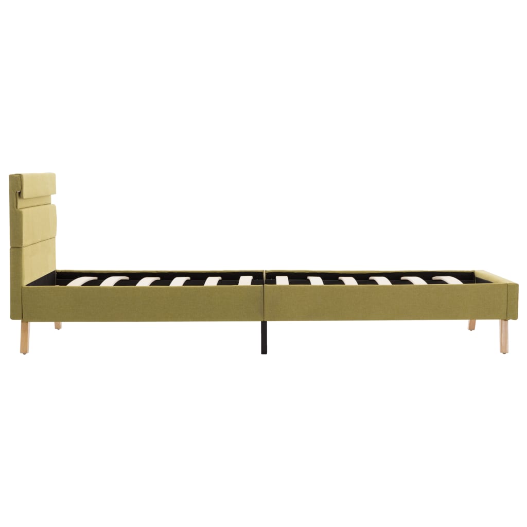Estructura De Cama con led tela verde 90x200 cm xl compatible