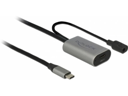Cable USB DELOCK (USB-C - USB-C - 5 m - Negro)