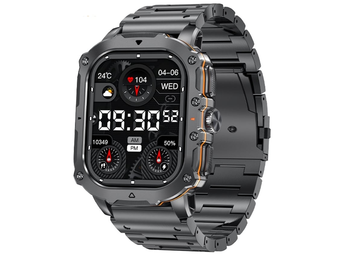 Reloj Inteligente con Deportes Uso al Aire Libre Llamadas Bluetooth Frecuencia Cardíaca Oxígeno en Sangre Monitoreo del Sueño Negro YEMAESRE