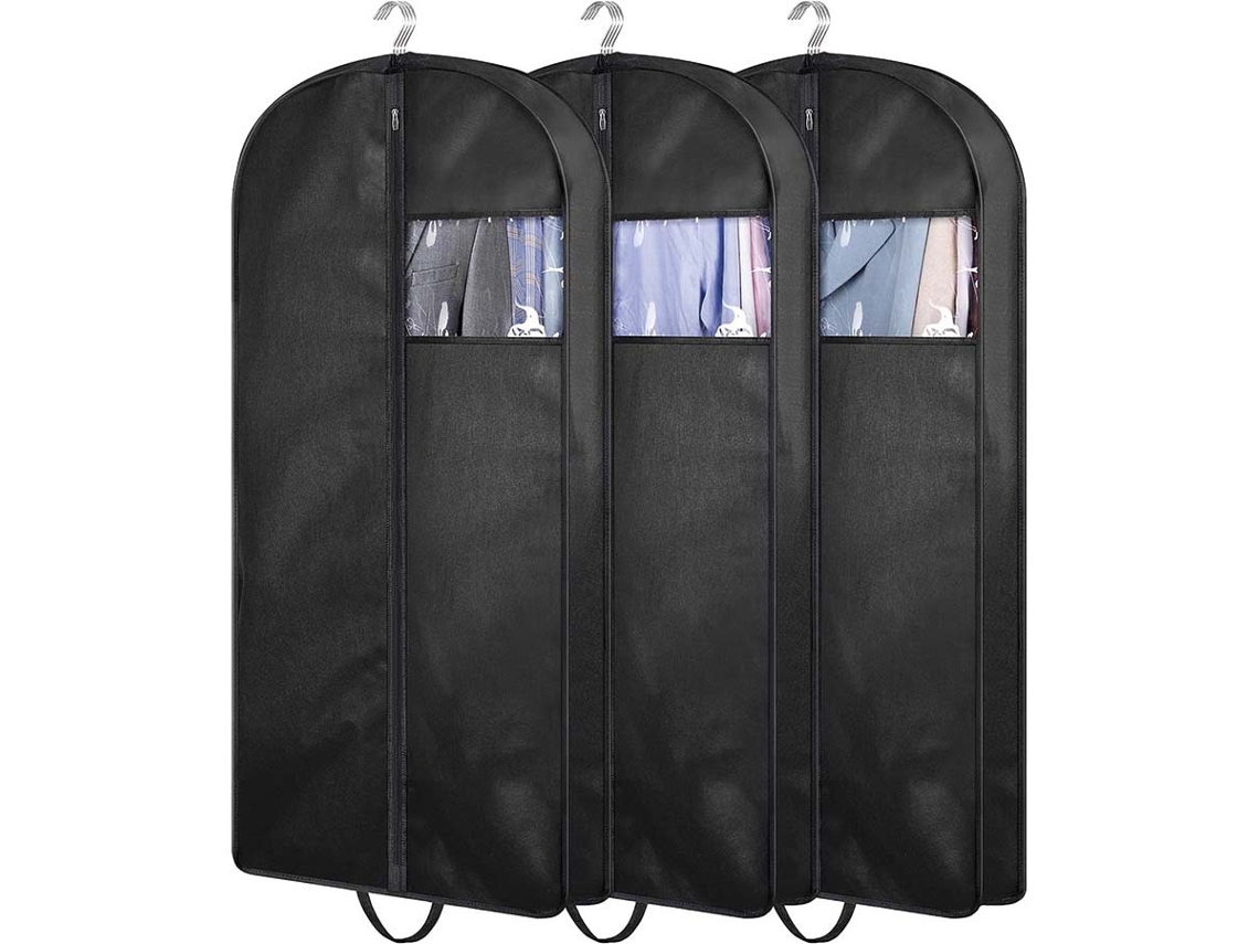 Bolsas Eifson para trajes (60 piezas, para guardar en el armario y viajar) (paquete de 3, negras)