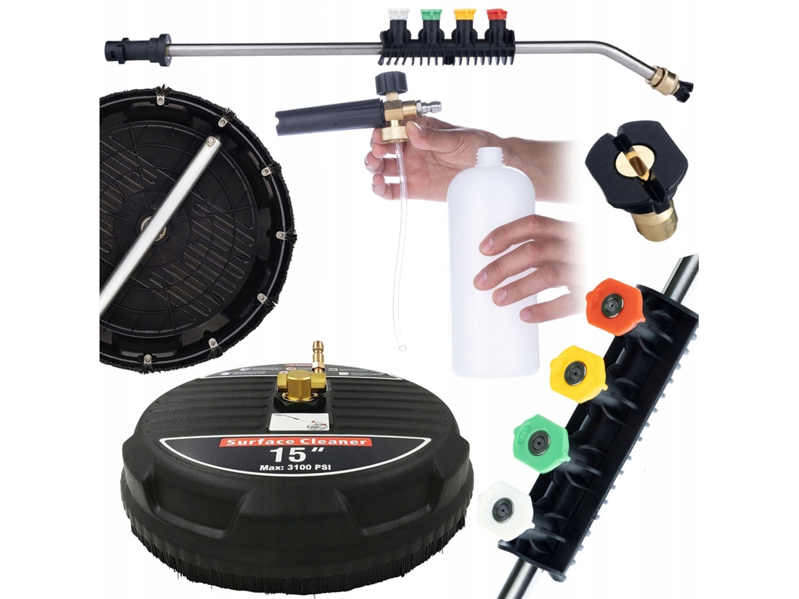 Kit de limpieza de alta precisión – Cepillo T-racer 15'' + Lanza 15° + Espuma Canon 1000ml | Alta precisión | Para superficies exteriores