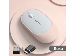 (rosa) Ratón Inalámbrico Para Juegos Recargable, Compatible Con Modos Duales Bluetooth Y Usb, Compatible Con Múltiples Dispositivos.