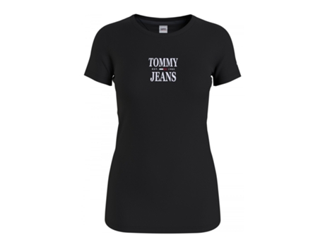 Camiseta TOMMY JEANS Algodón Mujer (M - Negro)