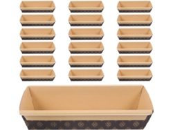 50 Piezas, Té, Papel, Moldes Rectangulares De Papel Para Pastel De Ciruelas 200x65x45 Mm Juego De 50 Antiadherentes