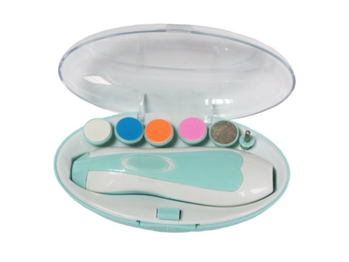 Cortauñas Eléctrico Para Bebé Con Luz Led, Kit De Lima De Uñas Seguro (azul Claro)