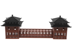 Modelo En Miniatura De Arquitectura China Antigua De 12x2,2x4,5 Cm En Resina Para