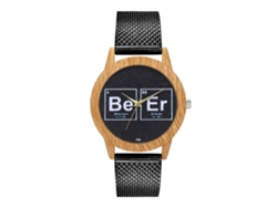 Reloj De Cuarzo Unisex Con Correa De Silicona Y Dial De Letras Para Moda Casual (negro)
