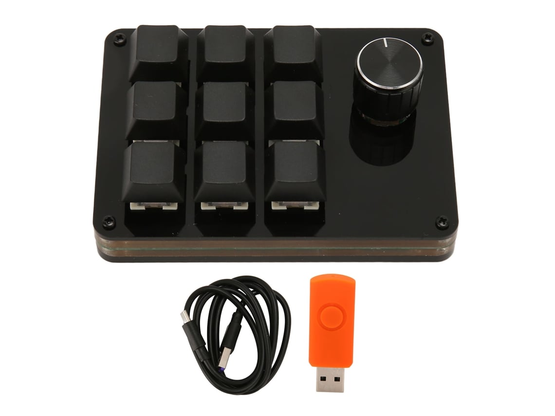 Baoj-2026teclado Mecânico Mini De 9 Teclas Com Perilla, Switch Hot Swappable Azul, Macro Para Jogos