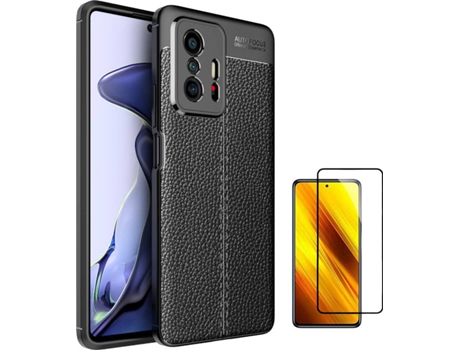 Funda + Protector de Pantalla Xiaomi 11T Pro Rugged Leather Negro