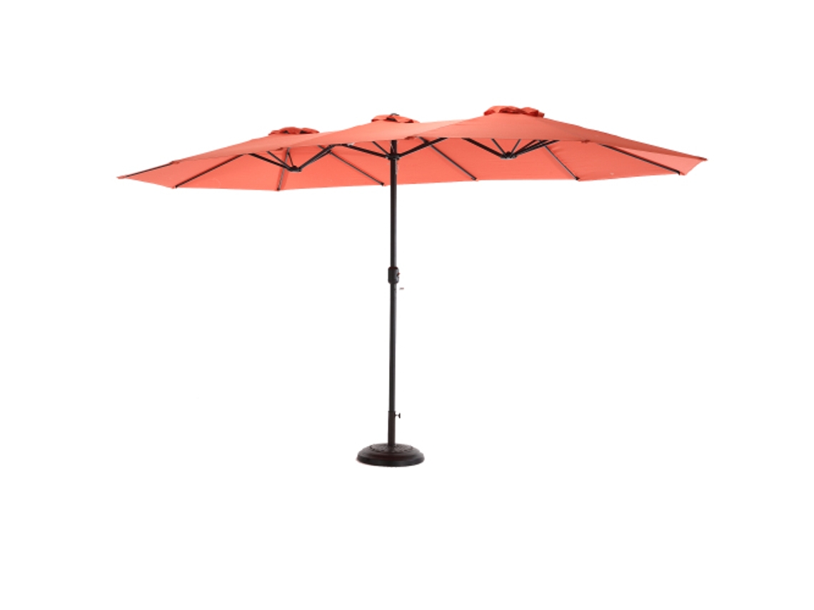 ZIWEI STORE Sombrilla rectangular reversible grande de 4,5 metros con manivela (base no incluida) (naranja)