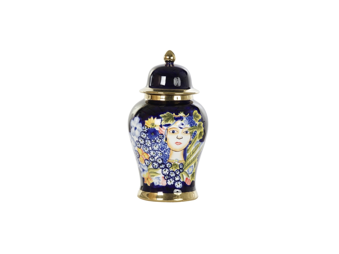 Jarrón de porcelana con cara multicolor, 22x22x42cm ALEXANDRA HOUSE LIVING