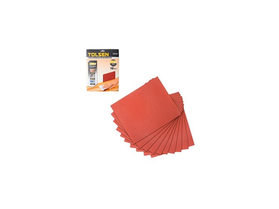 Juego de 10 hojas de papel de lija Tolsen, 230 mm x 280 mm, de carburo de silicio