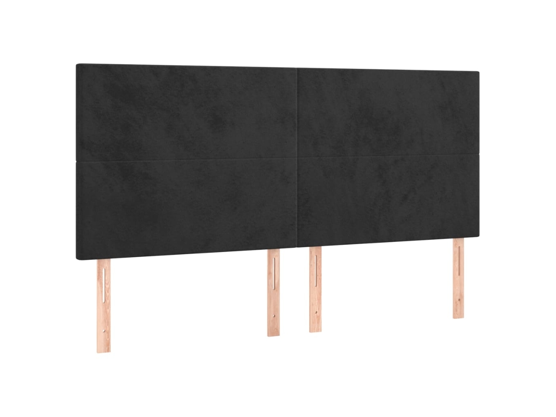 Cabecero Negro 160x5x118/128 cm Terciopelo EXCLUSIVO MAISON