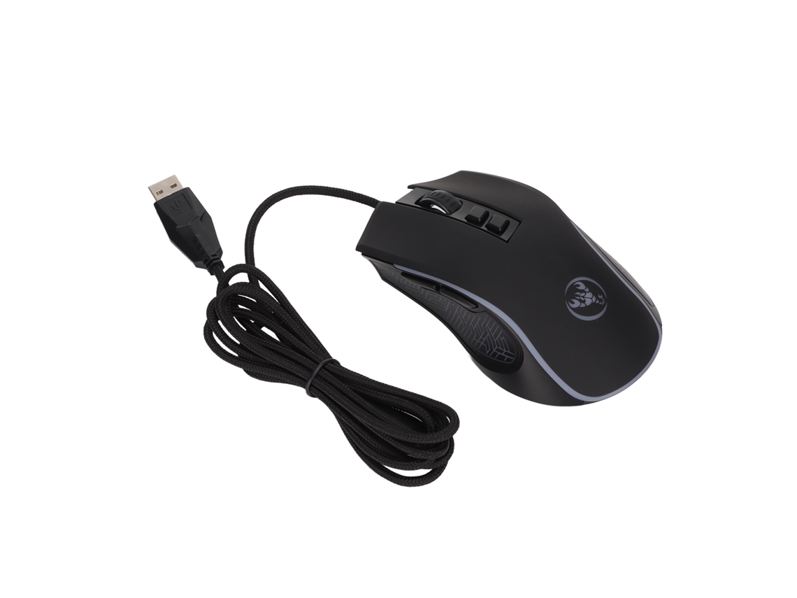 Ratón Mecánico Rgb Ajustable De 3600 Ppp, Ergonómico, Con Cable, Para Juegos Y Oficina, Portátil - Negro