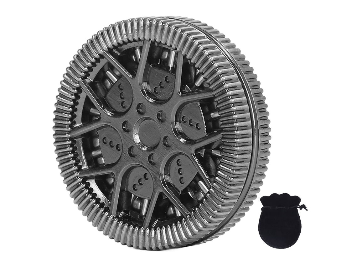 2026-moneda Haptics Adhd Con Patrón Hollow Hub Portátil Magnética Para Aliviar Estrés Deslizante De Metal Plata Negro
