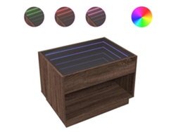 Maison Exclusive - Mesa De Centro Con Infinity Led Marrón Roble 70x50x50 Cm